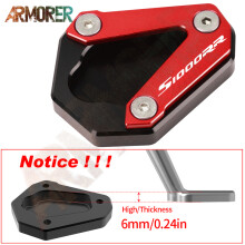(S1000RR LOGO Red) S1000R Kickstand Side Stand Enlarge Pad Motorcycle Accessories For BMW