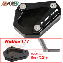 (M1000RR LOGO Black) S1000R Kickstand Side Stand Enlarge Pad Motorcycle Accessories For BMW