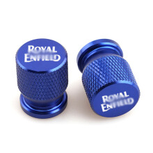 (Blue) Motorcycle Tire Valve Caps For Royal Enfield Bullet/Meteor/Classic 350