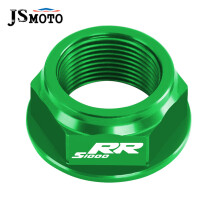 (S1000RR Green) For BMW S1000R S1000RR CNC Swing Arm Pivot Shaft Nut Screw Bolt Protection