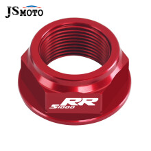 (S1000RR Red) For BMW S1000R S1000RR CNC Swing Arm Pivot Shaft Nut Screw Bolt Protection
