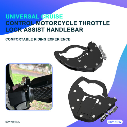 (TOP KIT SILVER) Universal Cruise Control Motorcycle Throttle Lock Assist Handlebar For 1