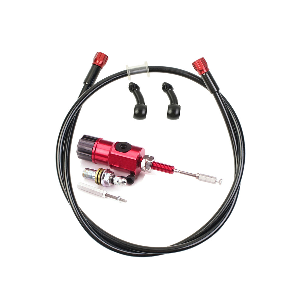 (With Hose ) 7/8" 22Mm Motorcycle Cnc Hydraulic Clutch Kit Lever Master Cylinder 125 Red 9123213454147