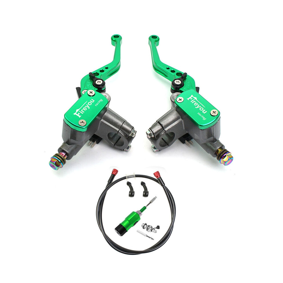 ( 1 Pair) 7/8" 22Mm Motorcycle Cnc Hydraulic Clutch Kit Lever Master Cylinder 125 Green 9123213454246
