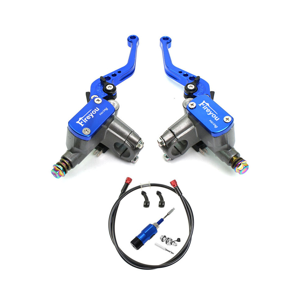 ( 1 Pair) 7/8" 22Mm Motorcycle Cnc Hydraulic Clutch Kit Lever Master Cylinder 125 Blue 9123213454260