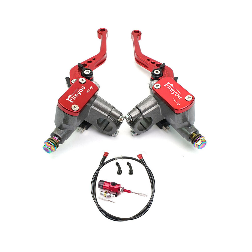 ( 1 Pair) 7/8" 22Mm Motorcycle Cnc Hydraulic Clutch Kit Lever Master Cylinder 125 Red 9123213454253