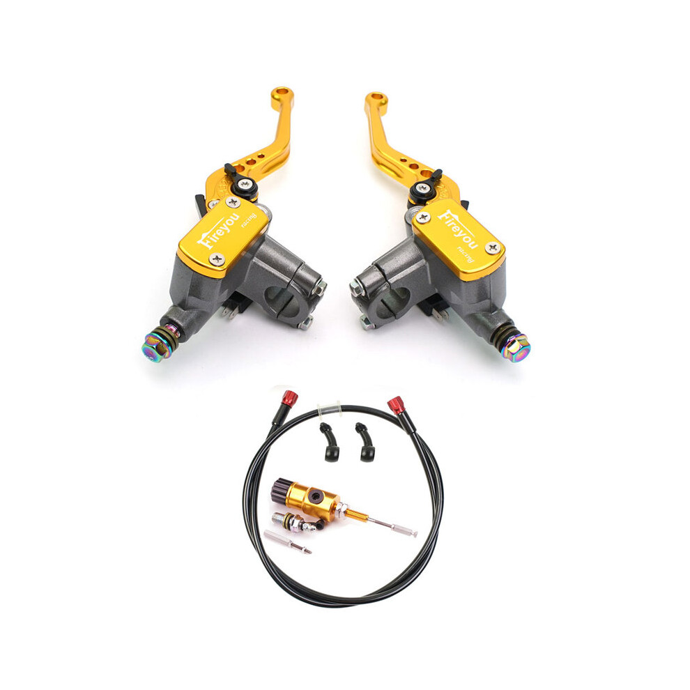 ( 1 Pair) 7/8" 22Mm Motorcycle Cnc Hydraulic Clutch Kit Lever Master Cylinder 125 Gold 9123213454284