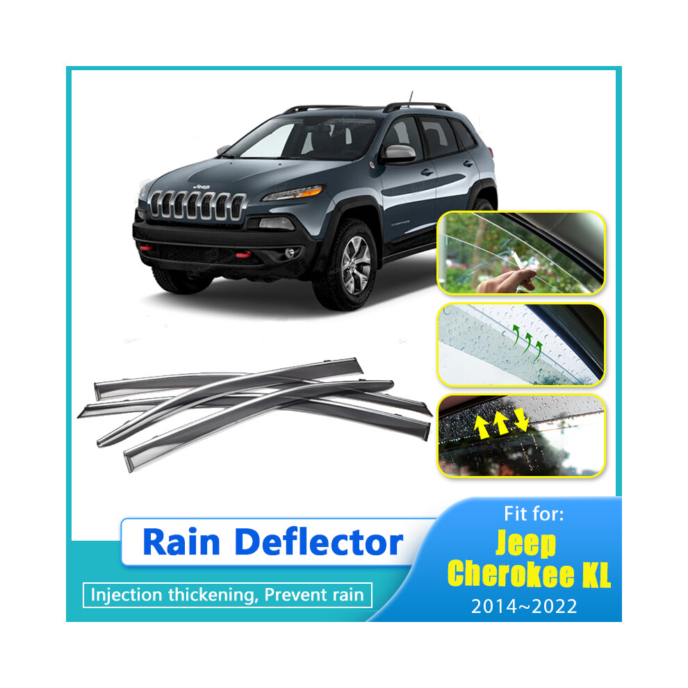 (Black) Rain Deflector For Jeep Cherokee Kl 2014 2015 2016~2022 Car Windabweiser Black 8058963215537