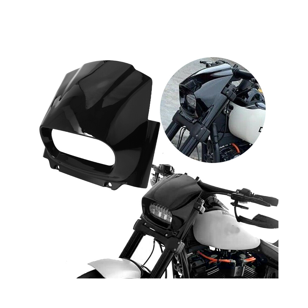 Motorcycle Gloss Headlight Front Fairing For Harley M8 Softail Fat Black 882619892685