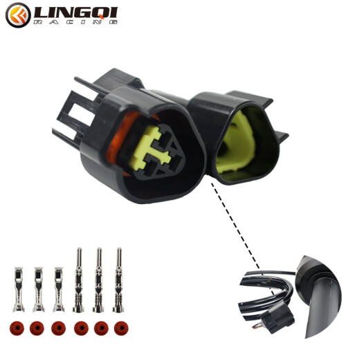 LYNNCHI Motorcycle 3 Pin Waterproof Connector Throttle Turn Grip Plug 1