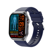 (Blue Silicone) Smart Watch ECG Blood Pressure Oxyegn Health Monitoring Bluetooth Calling Men Women Smartwatch