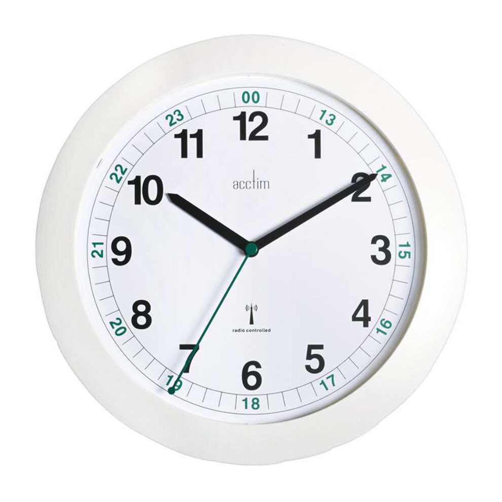 ACCTIM - Milan 25.5cm Radio Controlled Analogue Wall Clock - White