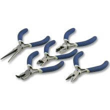 DURATOOL 5pc Mini Pliers Set - Round, Flat & Bent Nose, Top Cutter, Side Cutter