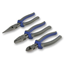 DURATOOL 3pc Pliers Set, Diagonal Pliers, Combination Pliers & Long Nose Pliers