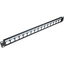 TUK - 19" 1U D Universal XLR Type Port Panel, 16 Ports