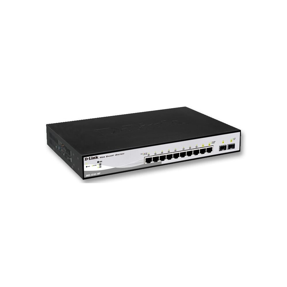 D-LINK - 10-Port Gigabit PoE Smart Managed Switch - 8x PoE Ports, Fanless