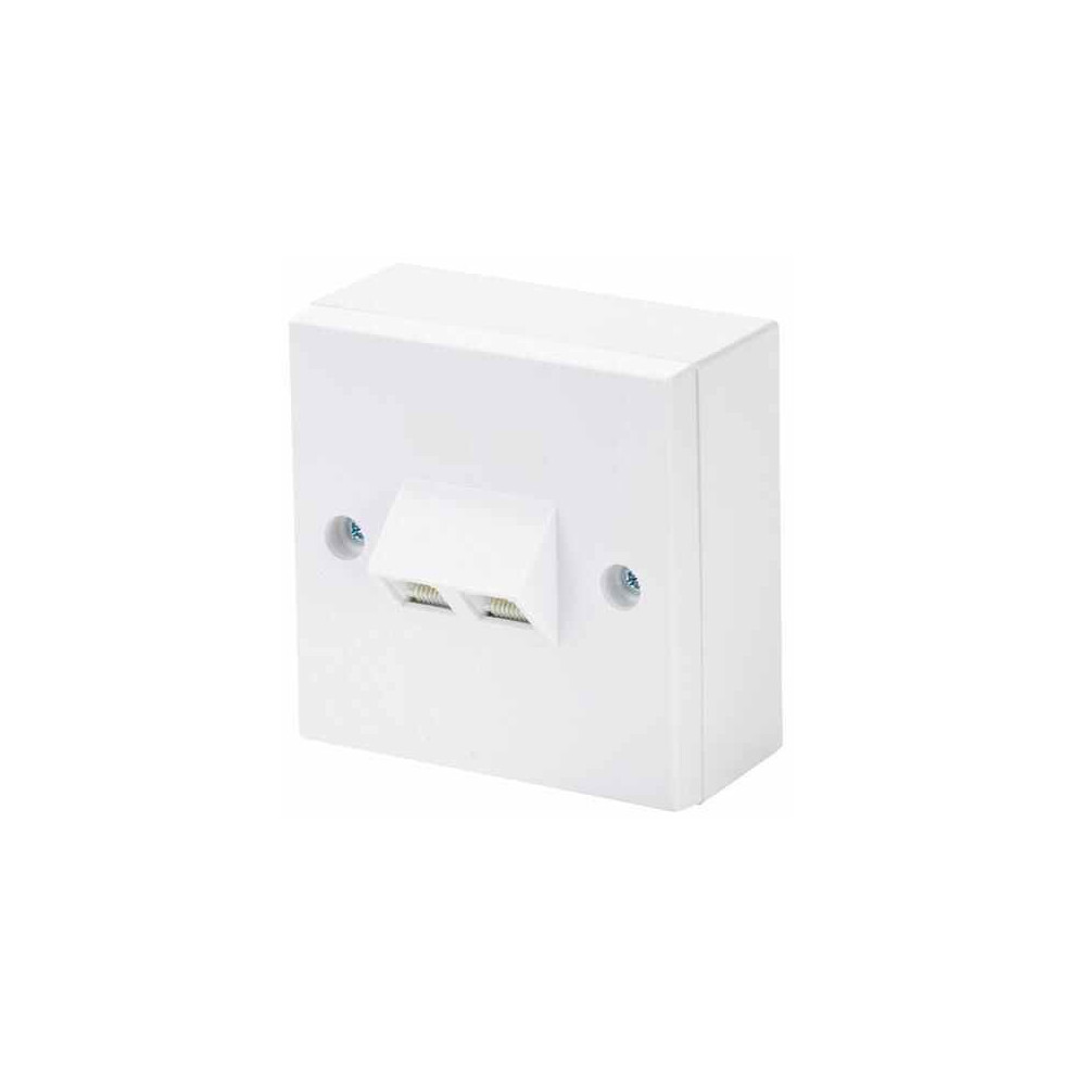 Tuk - 2-Port Cat5e Rj45 Socket Angled Faceplate 5055386503589