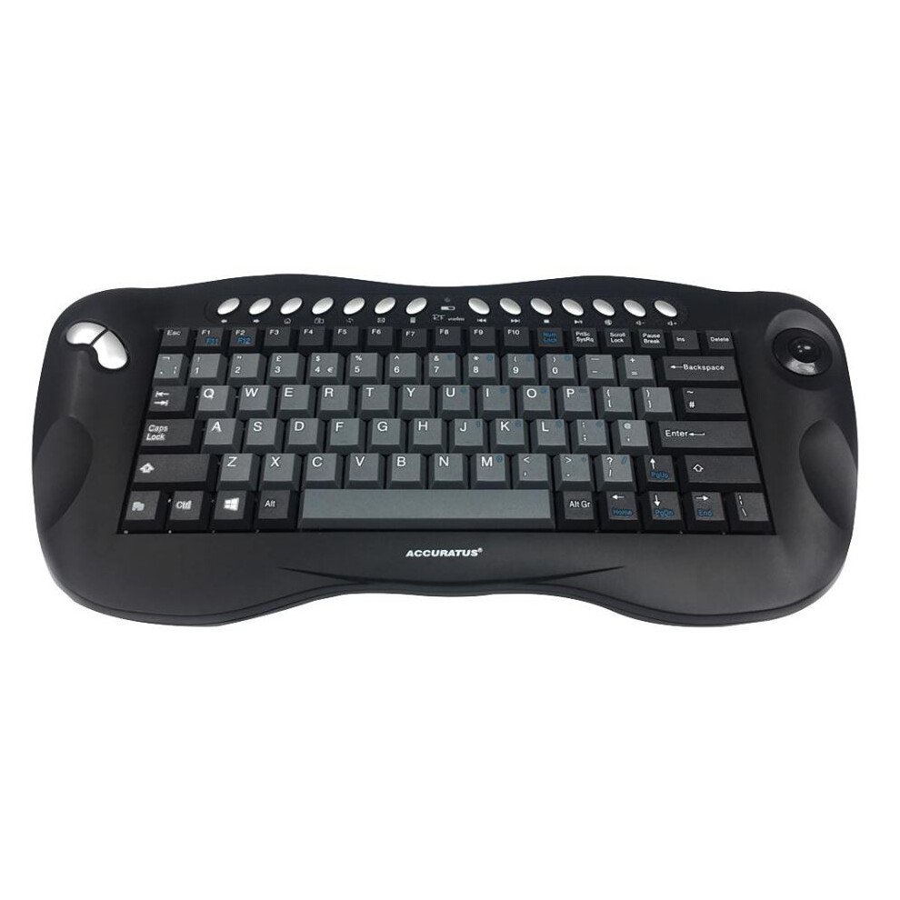 Accuratus - Wireless Multimedia Keyboard With Optical Trackball Black 3561114132782