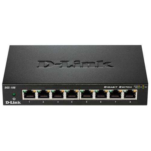 D-LINK - 8-Port Fast Ethernet Unmanaged Desktop Switch