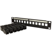 TUK - miniMEDIA 10" Keystone Patch Panel, 12x Cat6 Modules