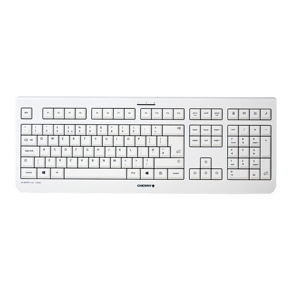 Cherry - Kc 1000 Usb Wired Keyboard Grey Red,Grey 3561114172313