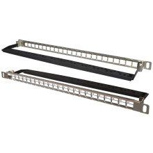 TUK - 24 Port 0.5U Unpopulated FTP Keystone Panel with Cable Management Bar