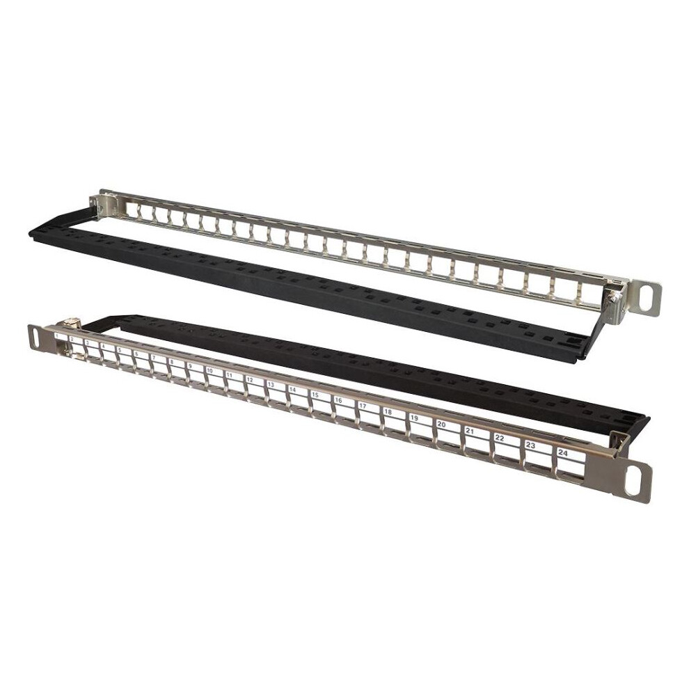 Tuk - 24 Port 0.5U Unpopulated Ftp Keystone Panel With Cable Management Bar 3561114172542