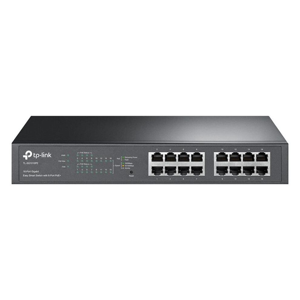 TP-LINK - 16-Port Gigabit Easy Smart Switch with 8 Port PoE