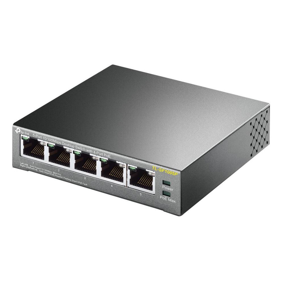 TP-LINK - 5 Port Fast Ethernet Desktop Switch with 4 Port PoE