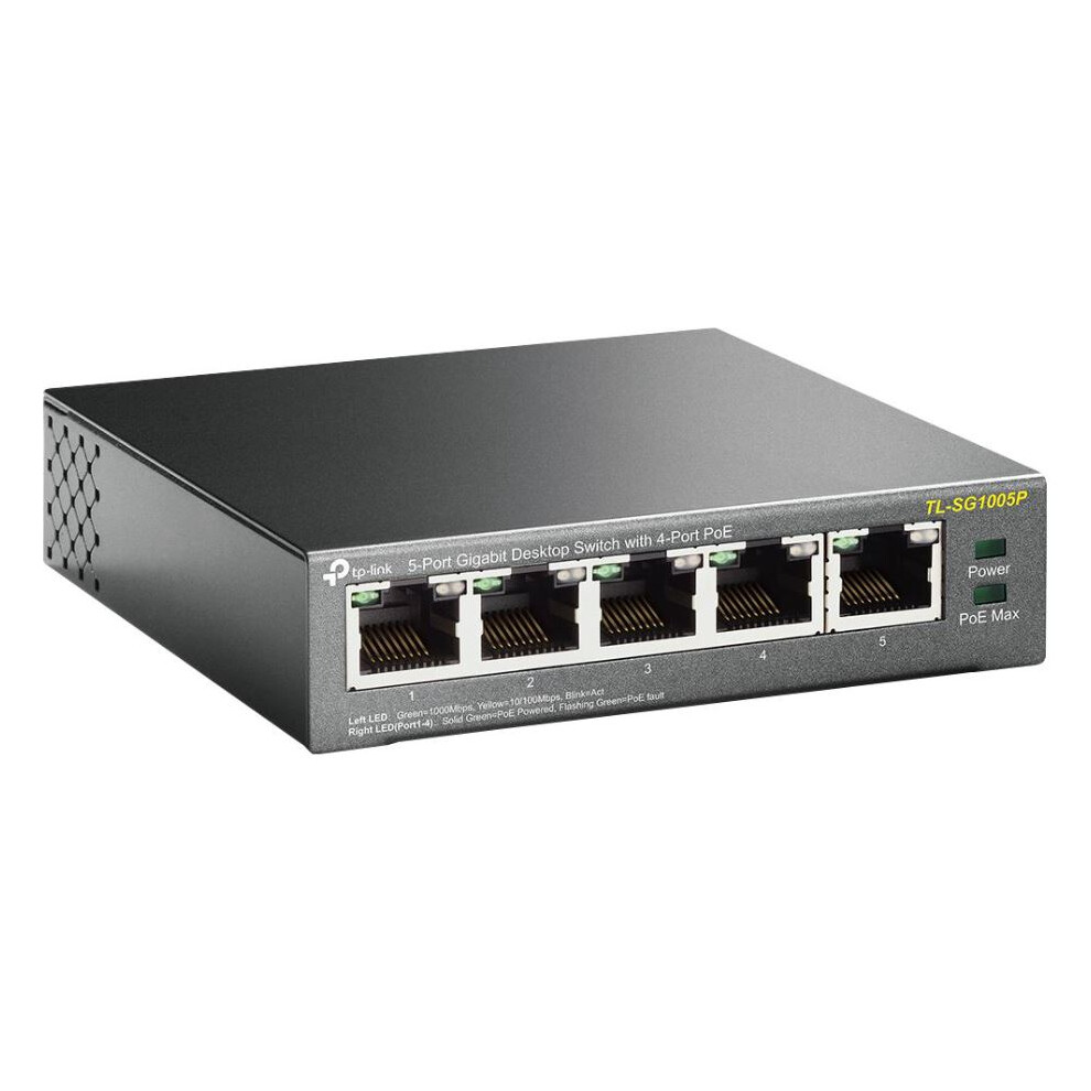 TP-LINK - 5 Port Gigabit Desktop Switch with 4 Port PoE