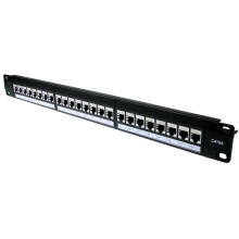PRO SIGNAL - 1U 24 Port Cat6a Shielded Keystone Jack Patch Panel