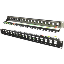 TUK - 16 Port Feedthrough Patch Panel for Wide Keystones