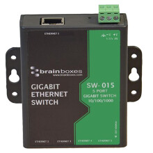 BRAINBOXES - 5 Port Industrial Giabit Ethernet Switch