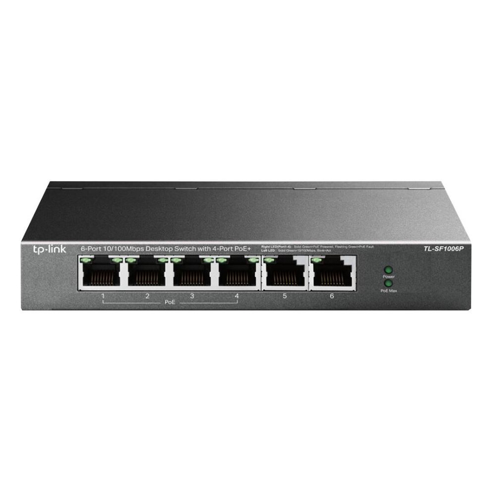 TP-LINK - 6 Port Fast Ethernet Desktop Switch with PoE+