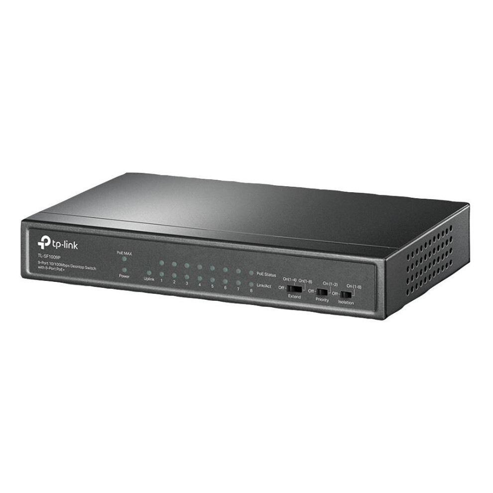 TP-LINK - 9 Port Fast Ethernet Desktop Switch with PoE+