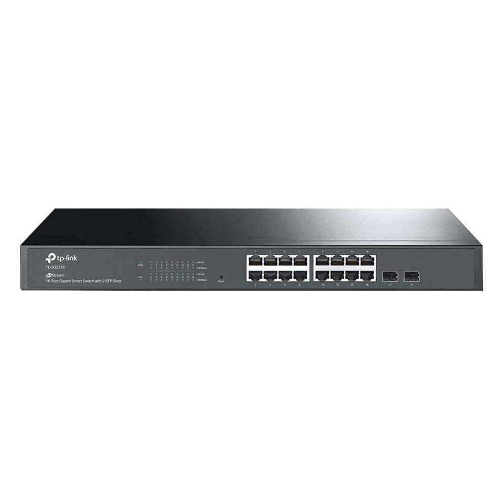 TP-LINK - JetStream 16 Port Gigabit Smart Switch with 2 SFP Slots