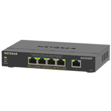 NETGEAR - 5 Port PoE+ Ethernet Plus Gigabit Managed Switch, 63W PoE Budget