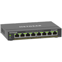 NETGEAR - 8 Port PoE+ Ethernet Plus Gigabit Managed Switch, 62W PoE Budget