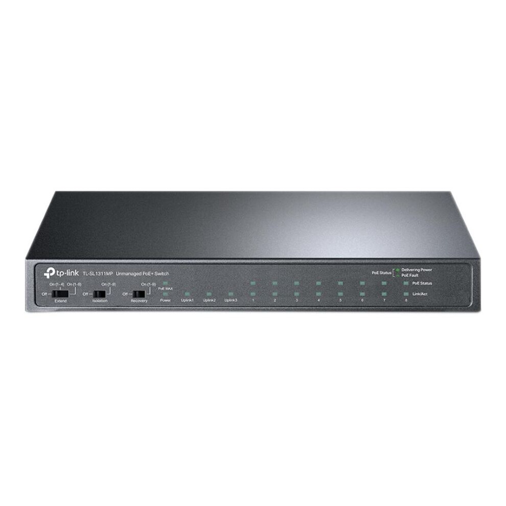 Tp-Link - 8 Port Fast Ethernet Poe+ Switch With Dual Gigabit Ports & Sfp Slot