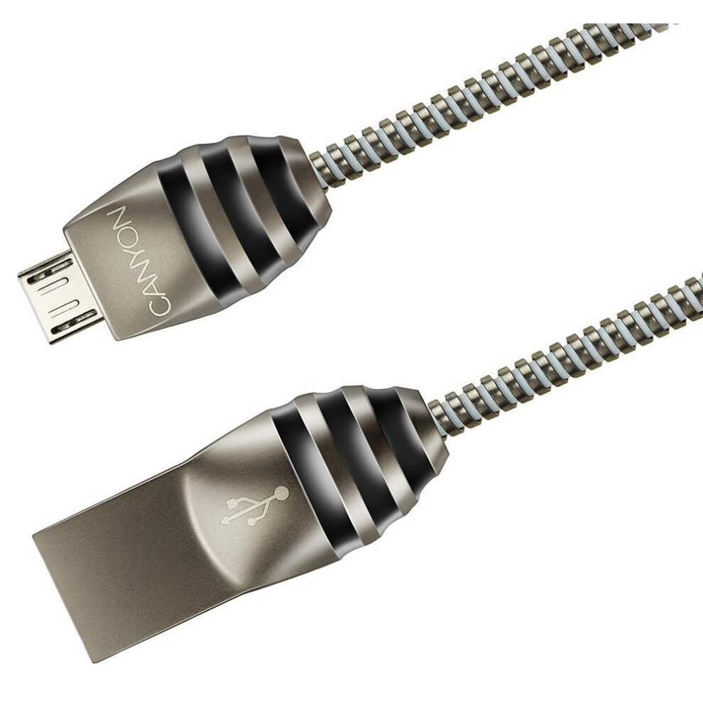 Canyon - Usb A Male To Micro Usb Metallic Sync & Charge Cable, 1M 5291485004026