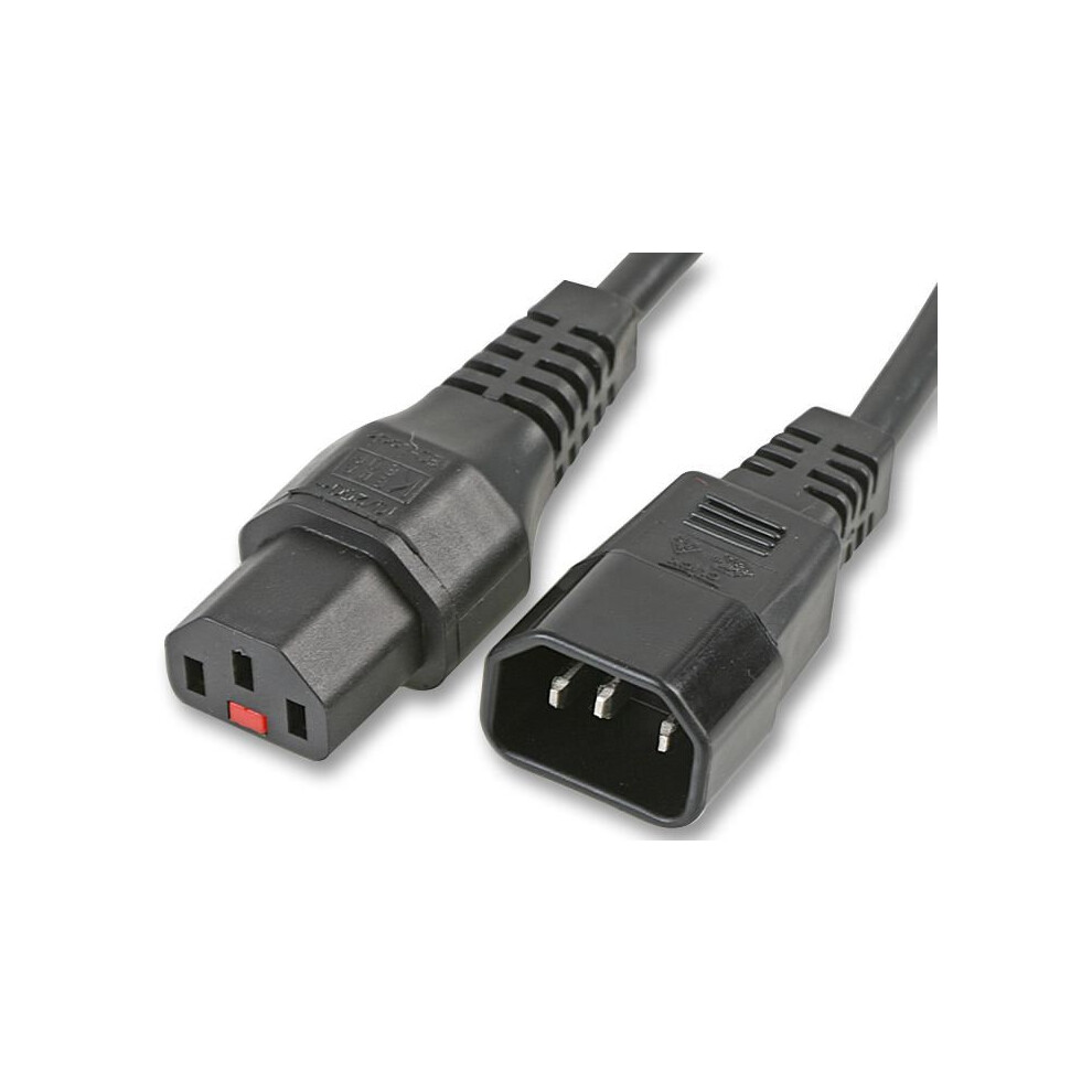 Iec Lock - Locking Iec C14 Male To C13 Female Power Lead, 1M Black 3561214112929