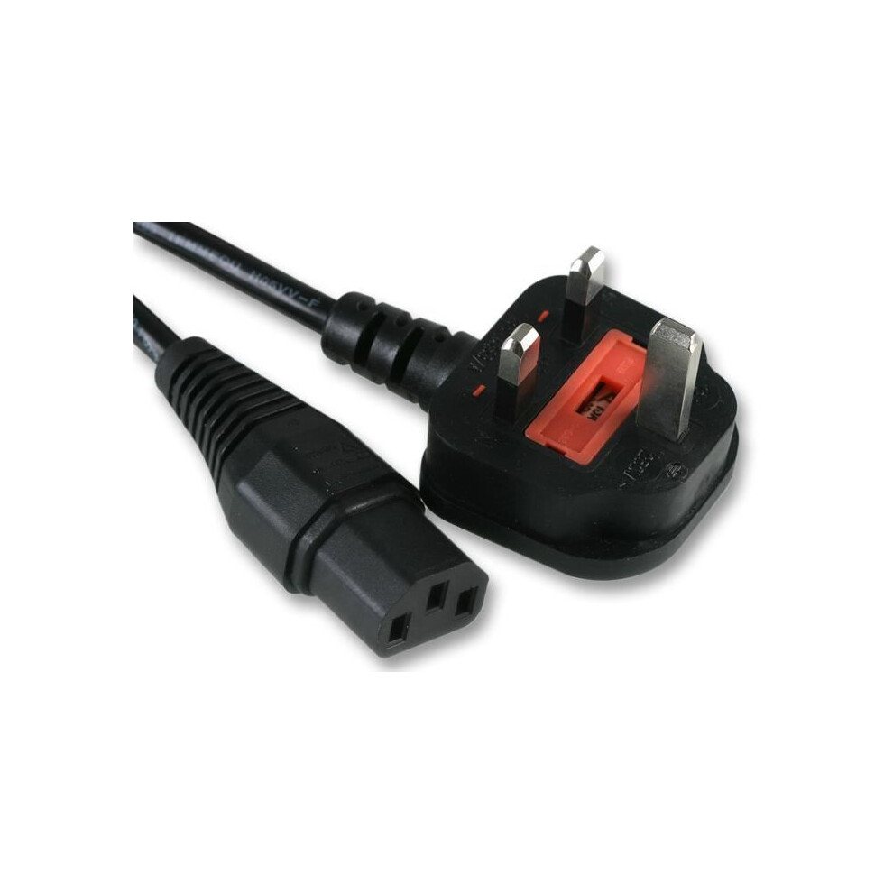Pro Elec - 2M Uk Plug To Iec C13 Socket Mains Lead, 10A Black 5051259151291