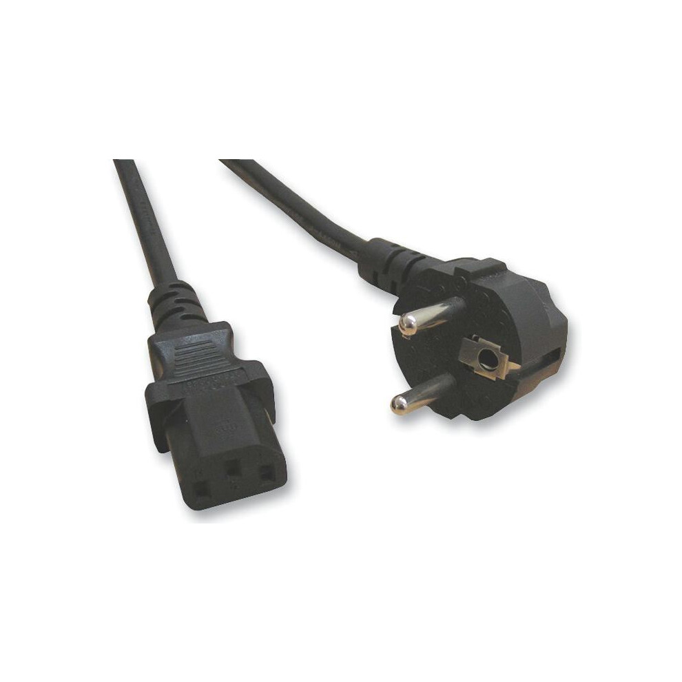 Pro Elec - Right Angled Schuko Plug To Iec C13 Socket Mains Lead, 2.5M Black 642610960048