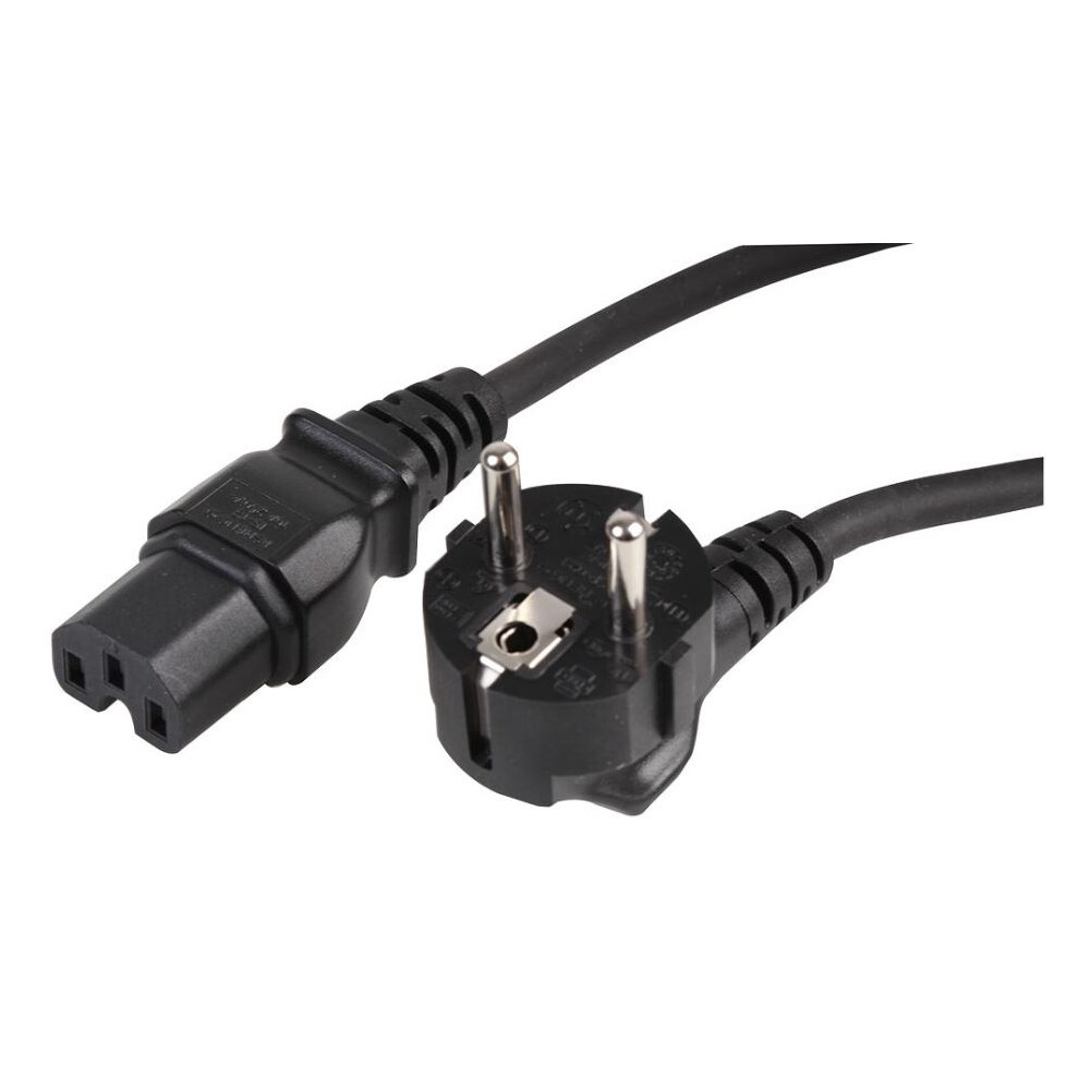 Pro Elec - Schuko Mains Plug To Iec C15 Socket Hot Condition Lead 2M 10A 250V Black 3561214142278
