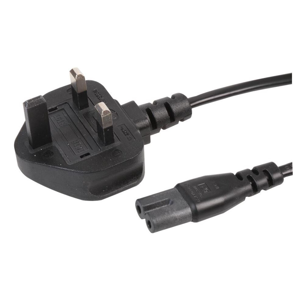 Pro Elec - Uk Mains Plug To C7 Lead, 0.5M Black 3561214162085