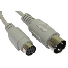 PRO SIGNAL - 5 DIN Male to 6 Pin Mini DIN Female Keyboard Adaptor, 150mm