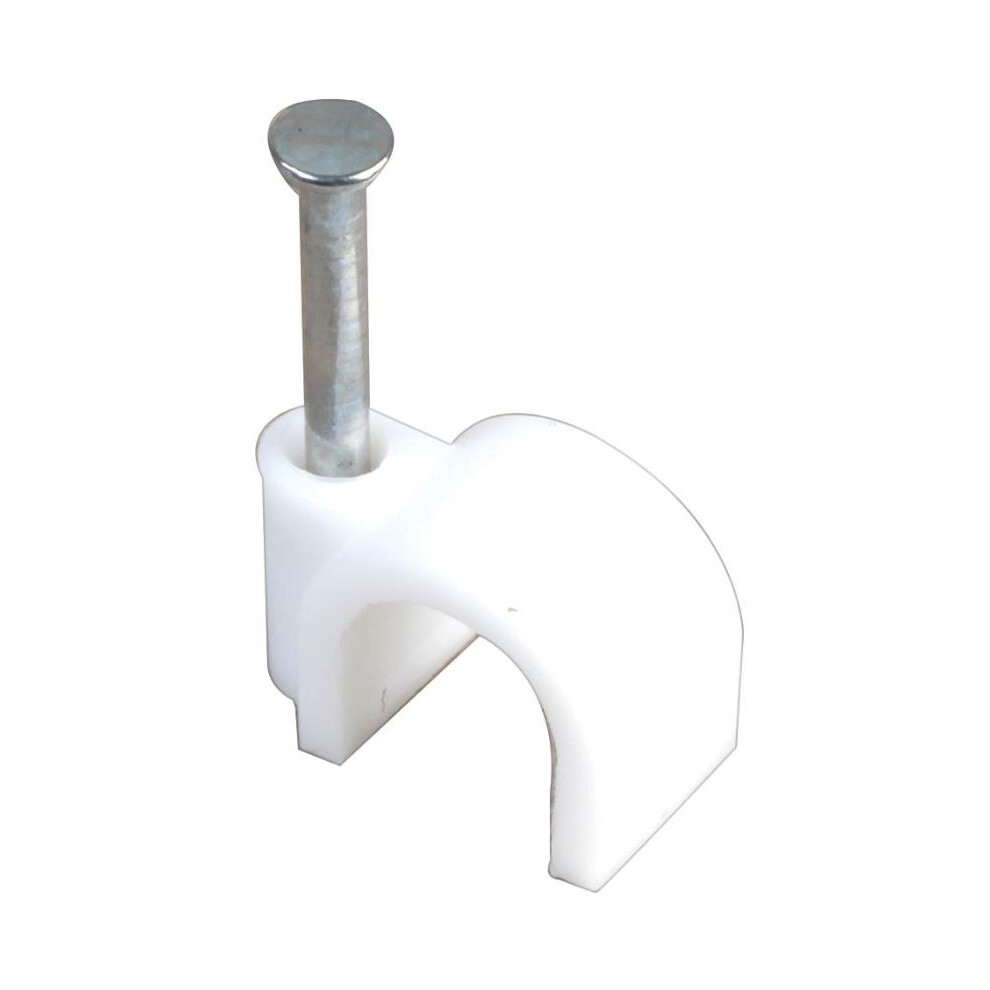Pro Power - Round Cable Clips, 10Mm, White, Pack Of 100 5051259244436