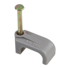 PRO POWER - Twin & Earth Cable Clips, 4mm, Grey, Pack of 100