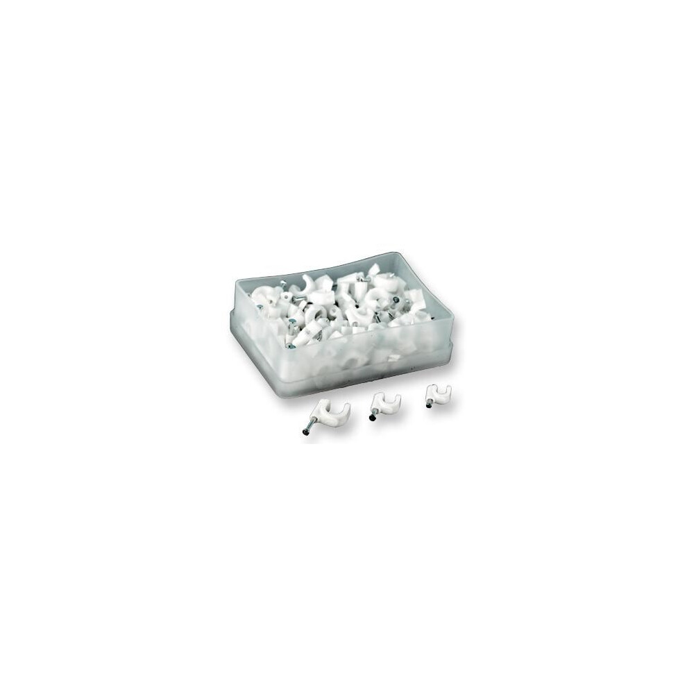 Pro Power - Round Cable Clips White 3.5Mm 100 Pack 3561034192798