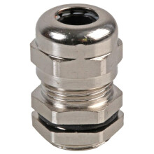 PRO POWER - M-MA M12 Brass Nickel Plated Cable Gland 4-7mm Dia.